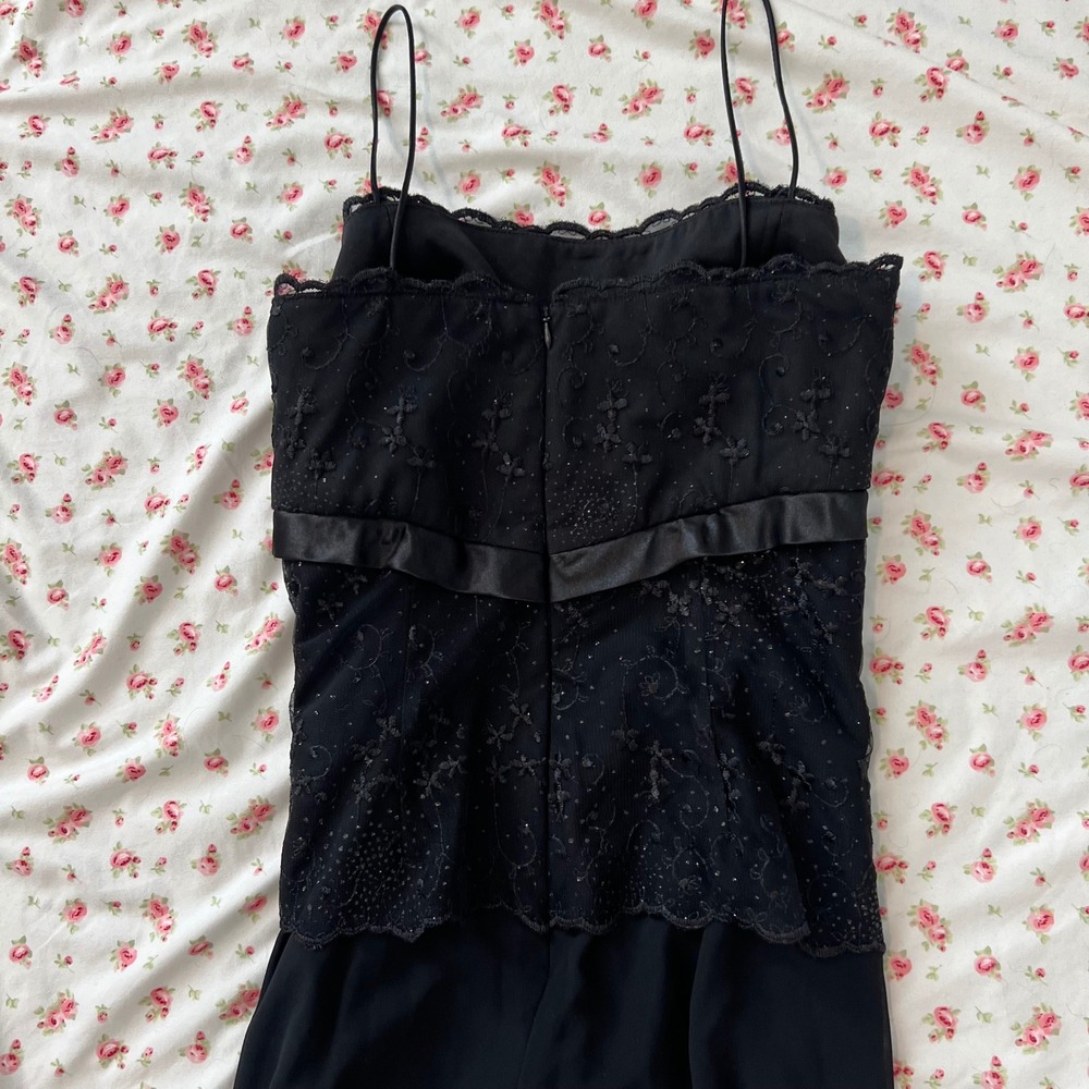 vintage 90s drop waisted lace maxi evening‎ dress - Picture 6 of 6